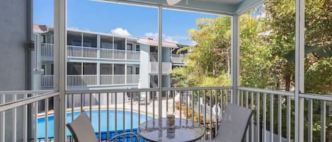 Outdoor screened lanai perfect for morning coffee