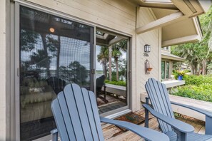 Back deck with Adirondack chairs