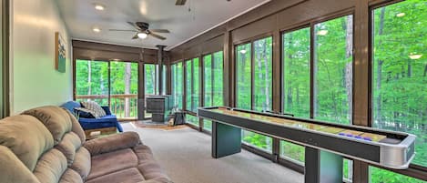 Pocono Lake Vacation Rental | 3BR | 2BA | Access Only By Stairs | 1,728 Sq Ft