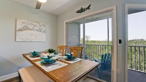 Coastal dining with picturesque view.