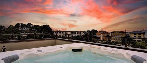 Ocean views from the rooftop deck and hot tub