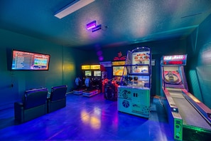 Our fabulous games room - has four arcades games & game station 