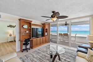 Entertainment and Desk Area in Living Area