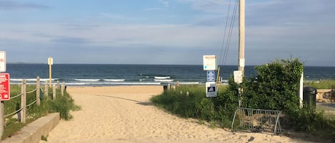 Beach access three houses from our unit