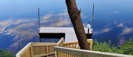 Steps down to boat dock