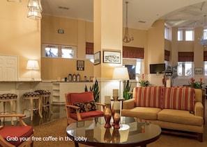 Relaxing lobby with coffee bar 