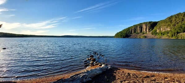 A view from the private beach.