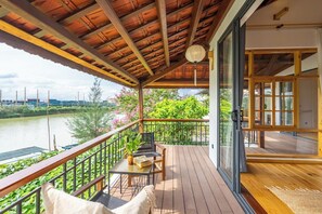 Balcony overlooking the river in front of Master bedroom