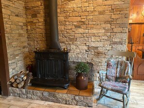 Indoor Fireplace in living room.