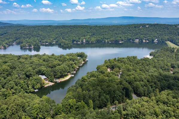 Lake Desoto and the Ouachita Mountains