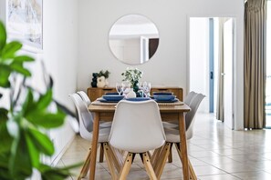 Share sumptuous meals with the family in this sophisticated dining area