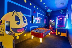 Arcade w/ Air Hockey Table, Racing  and Basketball Game
