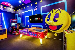 Arcade w/ Air Hockey Table, Racing  and Basketball Game
