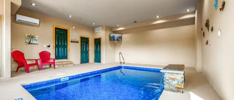 Private Indoor Heated Pool on the lower level