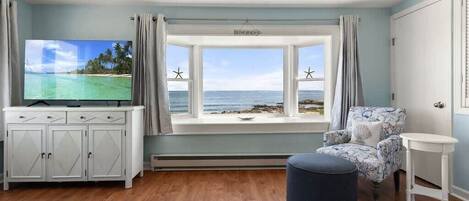 Living room with stunning unobstructed views of the ocean