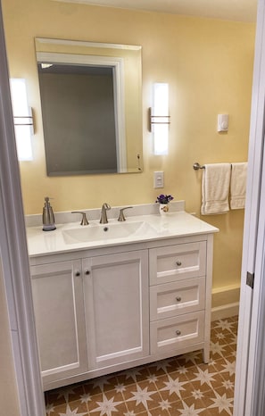 Bright, spotless bathroom