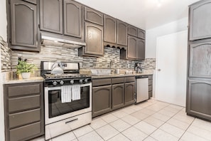 Fully remodeled kitchen.