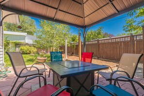Sunshine or stars, this back patio is perfect for every outdoor moment.