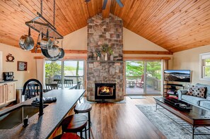 Main room overlooking lake