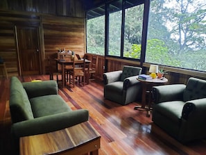 Living room that overlooks the jungle