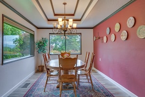 Dining Room | Dishware Provided | High Chair | 2-Story Home