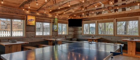 Enjoy access to an 1800 square foot open air private entertainment barn with your rental - only registered guests may access.  To host an event - a per additional guest fee will apply and must be coordinated prior to event.