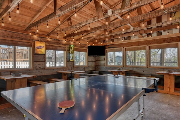 Enjoy access to an 1800 square foot open air private entertainment barn with your rental - only registered guests may access.  To host an event - a per additional guest fee will apply and must be coordinated prior to event.