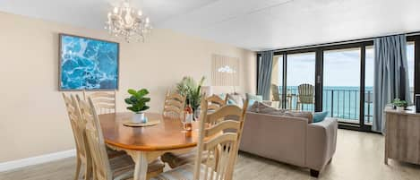 Living and Dining area OCEAN FRONT view of Atlantic Ocean 