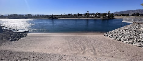 Private beach shared with two other rental properties. Boat launch coming soon.