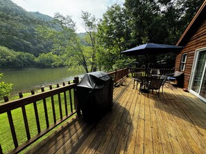 View from the back deck area of the cabin  that faces the river.