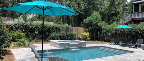 New Pool/Hot Tub with Outdoor Bathroom