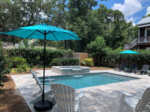 New Pool/Hot Tub with Outdoor Bathroom