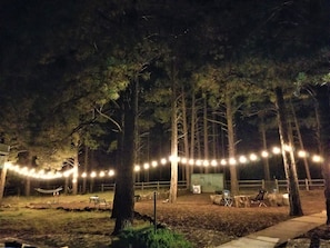 Smart outdoor lights allow for family and fun to continue through the night!