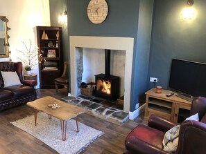 Lounge with log burning stove