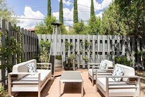 The outdoor seating area