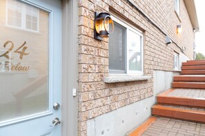 Entrance at side of house