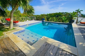 Six loungers with cushions (not shown) for relaxing by pool