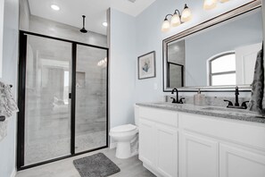 Spacious master bathroom.