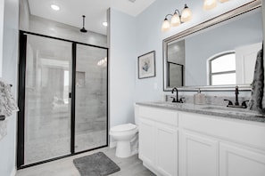 Spacious master bathroom.