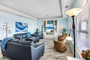 This beautifully decorated beach house offers comfort, style, and the calming sound of ocean waves right outside your door.