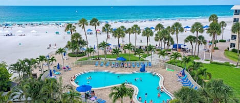 Aerial view of the pool closest to the beach