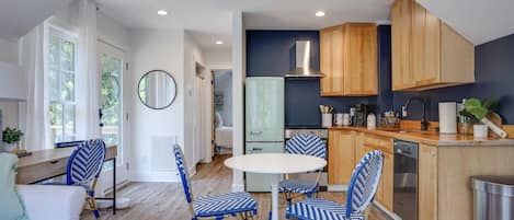 Open kitchen living area cozy and bright