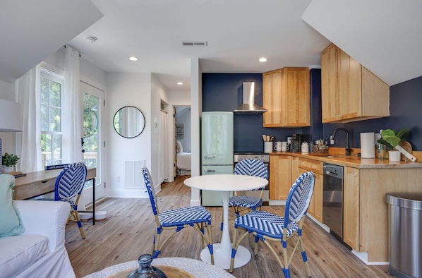 Open kitchen living area cozy and bright