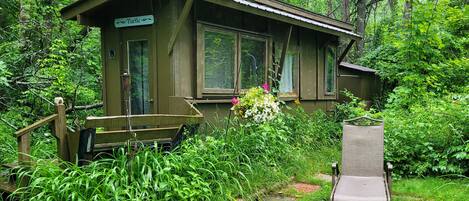 The noble Turtle tiny house. "Looks better in real life" say guests.