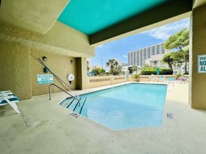 Dip and enjoy the outdoor pool