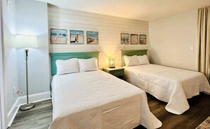 Relaxing 2 Double Beds with Pillows, Linens and Sheets