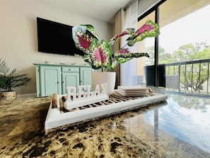 A great place to relax and watch your favorite TV show after a day at the beach.