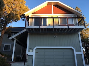 The front of the house. The game room is above the garage w/great mountain views