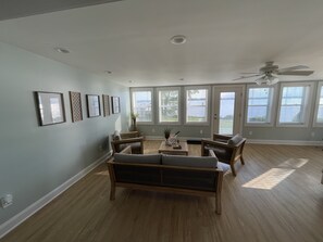 Sunroom facing the water