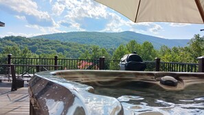 Summer mountain view from hot tub